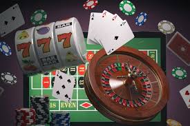 Roulettbord, rouletthjul, slotshjul, spelkort och spelmarker